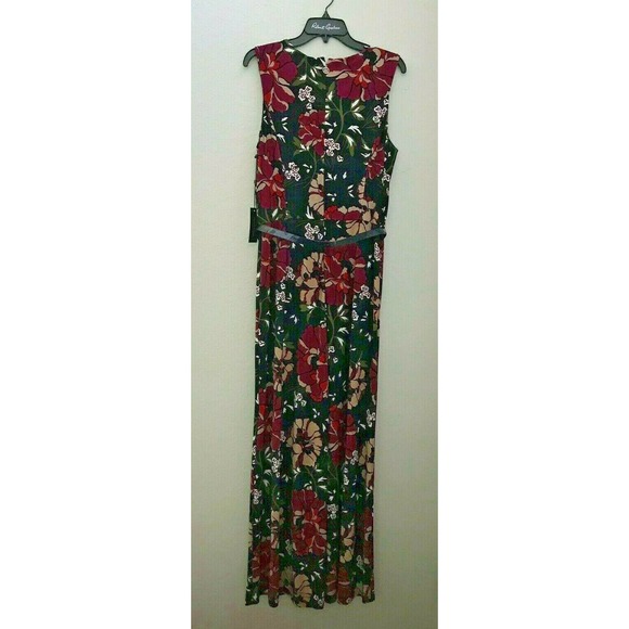 Tommy Hilfiger Belted Folk Floral Jumpsuit Navy - Picture 4 of 5